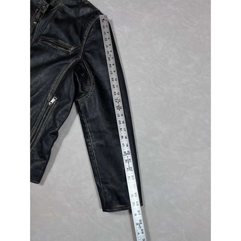 Marc New York by Andrew Marc Distressed Heavy Leather Jacket Men's Size Large - Picture 8 of 11